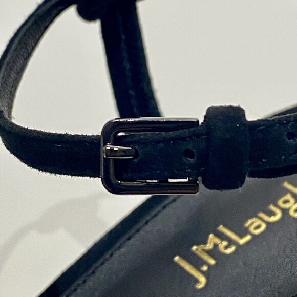 J Mclaughlin Delilah Womens 9.5 Black Suede Sandals Block Heel Leather Soles EUC - Picture 7 of 13